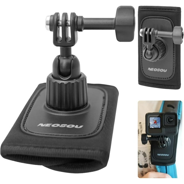 czcpp-360 Backpack Mount Shoulder Strap Bag Belt Holder Attachment Chest Head View Vertical Horizontal Accessories for GoPro Hero 13 12 11 10 9 8 7 6 5 Insta360 X4 X3 Insta 360 Ace Pro 2 Go 3S