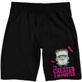 thumbnail image 5 of Universal Monsters Frankenstein I've Created A Monster Men's Black Sleep Pajama Shorts-Small, 5 of 7