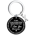 thumbnail image 1 of Llaveros para mujer, llavero de billetera, llavero de auto, lindo llavero DIY para mi hija, llavero de acero inoxidable negro con apellido de 26 letras, 2,5 cm, decoraciones de moda, 1 of 2