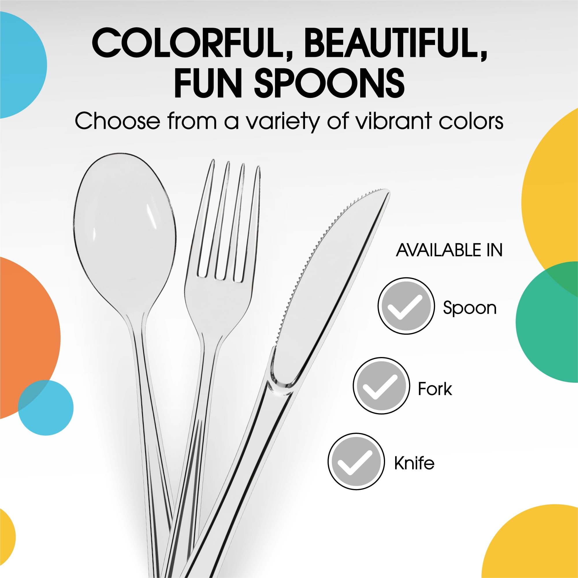 Exquisite Clear Disposable Spoons - Clear Plastic Spoons - 50 Count