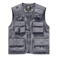 thumbnail image 3 of BRGZLK Men's Tank Tops Casual Loose Lightweight Outdoor Work Multifunctional Zipper Volunteer Outdoor Emergency with Multi Pockets, 3 of 7