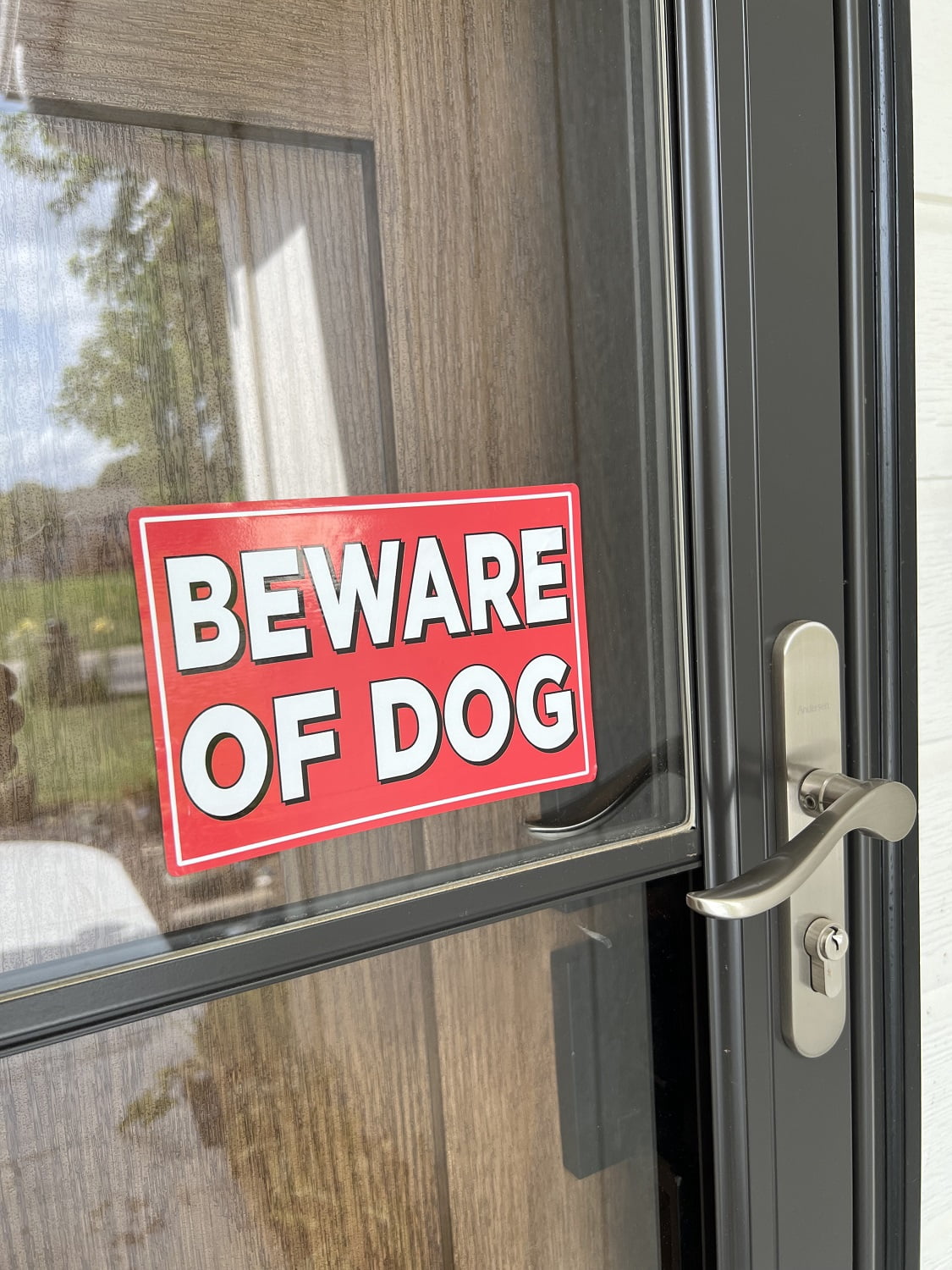 Sunburst Systems 5272 Beware of Dog Sign 5" x 8.5", Vinyl Decal, easy install just peel and stick