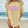 thumbnail image 2 of Puliio Womens Beach Oversized Graphic Tees Short Sleeve Crewneck Vintage Baggy Shirts Summer Vacation Loose Tops, 2 of 4