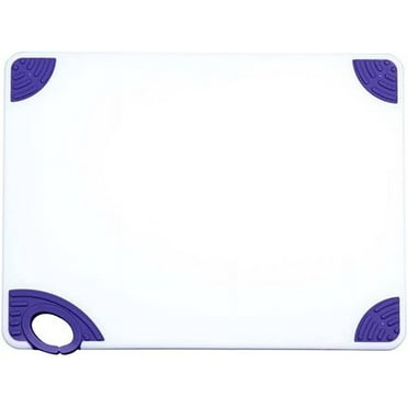 Winco CBN-1520PP, 15x20x1/2" Rectangular Cutting Board with Purple Rubber Grip Hook, Plastic Chopping Board (Purple)