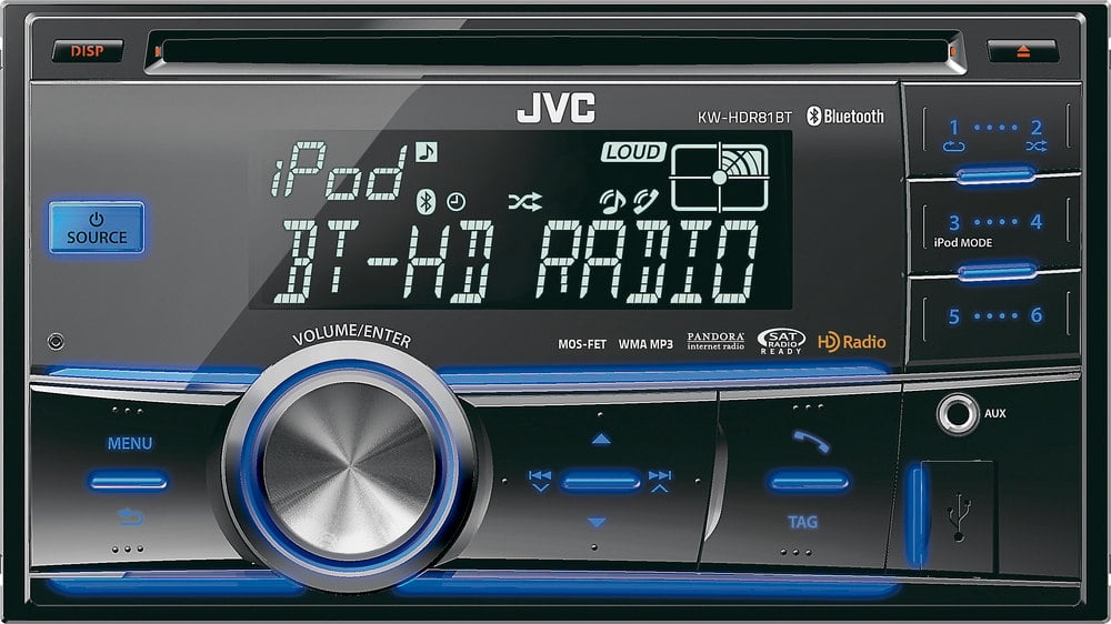 Gom Enten Tentakel JVC KW-HDR81BT Refurbished Double-Din Bluetooth Car Stereo w/ USB iPod  Connection, HD Radio & Pandora Control - Walmart.com