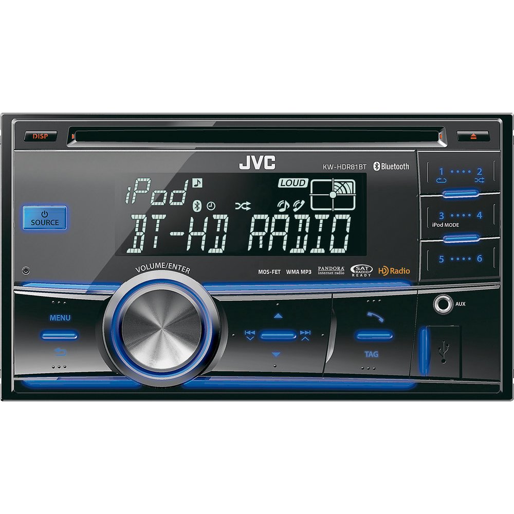 JVC KWHDR81BT Refurbished DoubleDin Bluetooth Car Stereo
