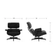 thumbnail image 3 of Silla réplica Eames Lounge Ottoman negro Estilo Contemporáneo Color Negro Gaia Herbs Eames, 3 of 7