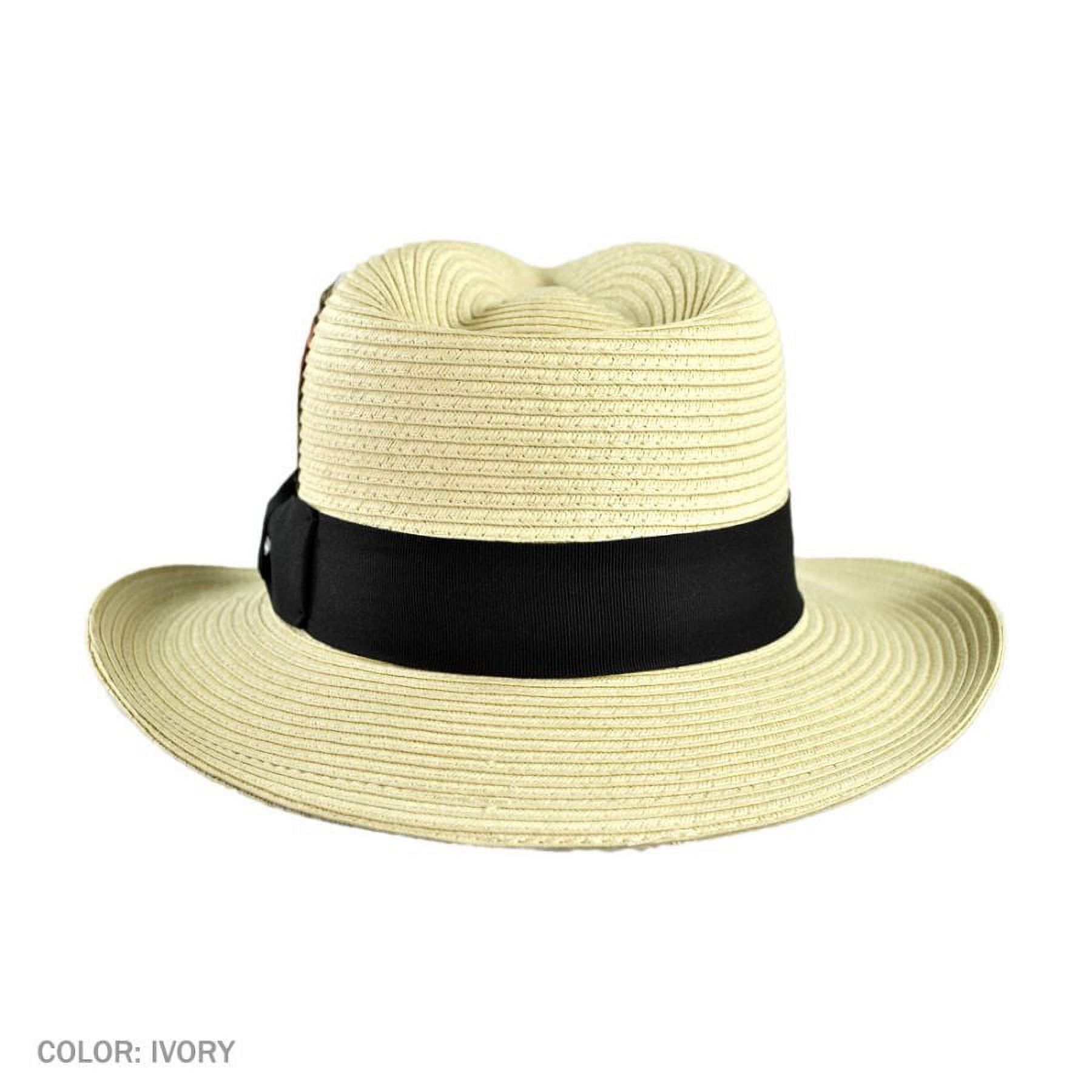 Summer C-Crown Toyo Straw Fedora Hat - XL - Ivory - image 5 of 9