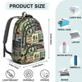 thumbnail image 5 of Bigfoot and Patch Blue Pattern Backpack for School, Cute School Bag with Adjustable Shoulder Straps and Padded Back, 16.9"x12.6"x5.9", 5 of 5