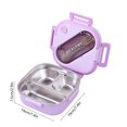 thumbnail image 3 of Bento Box pour Enfants - Boîte à Lunch en Acier Inoxydable avec Récipient à Condiments Étanche - Boîte à Collation à 3 Compartiments pour École, Bureau - Congélateur et Lave-Vaisselle Sûrs, 3 of 7