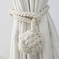 thumbnail image 2 of Curtain Tiebacks Handmade Curtain Holdbacks Cotton Rope Rural Knot Ball Drapery Tieback, 2 of 5