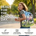 thumbnail image 4 of Yspwyqan Backpack Set with Lunch Box and Pencil Case, 4Pcs 600D Polyester Lightweight Backpack Set for School Elementary Middle High School Penguin Floral Travel Daypack, 4 of 7