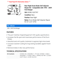 thumbnail image 2 of Rear Right Drum Brake Self Adjuster Repair Kit - Compatible with 1995 - 2009 Ford Ranger 1996 1997 1998 1999 2000 2001 2002 2003 2004 2005 2006 2007 2008, 2 of 2