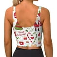 thumbnail image 4 of Goofa Snowflakes Santa Claus Printed Sports Bras for Women, High Impact Running Bra Workout Crop Tank Tops Longline Sports Bra Push up-X-Large, 4 of 9