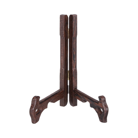 Uxcell Wooden Easel Plate Holder, 6" Small Natural Wood Easels Folding Table Display Stand for Decorative Picture Frame Book Artwork Desktop Ornaments