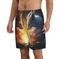thumbnail image 2 of KLL Red And White Flame Fox Men's Casual Summer Beach Shorts Hawaiian Shorts with Pockets-3X-Large, 2 of 5