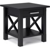 SIMPLIHOME Kitchener SOLID WOOD 21 inch Wide Square Contemporary End Table in Black for the Living Room and Bedroom