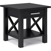SIMPLIHOME Kitchener SOLID WOOD 21 inch Wide Square Contemporary End Table in Black for the Living Room and Bedroom