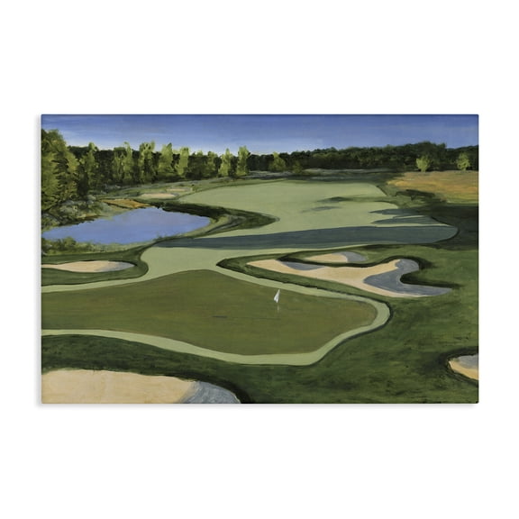 Stupell Industries Traditional Golf Course Landscape Painting Gallery Wrapped Canvas Art Print Wall Art, 24 x 16