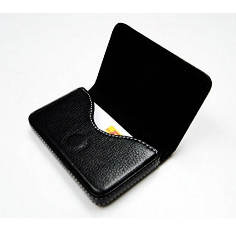 Uxcell PU Leather Business Card Case, Business Name Card Holder Wallet For Women Credit Id Card Purple