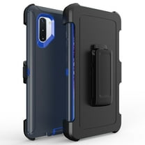 For Samsung Galaxy Note 10 Heavy Duty Defender Armor Hybrid Case Cover With Clip - Black Black