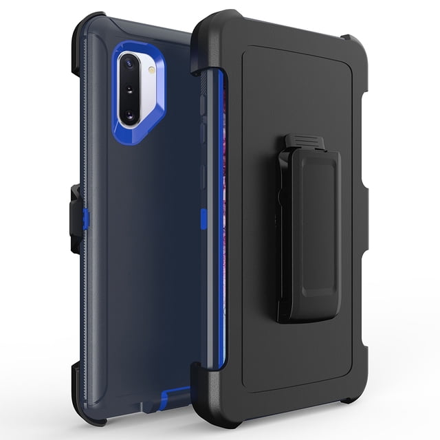 Pour Samsung Galaxy Note 10 Étui Hybride Robuste Armure avec Clip - Noir