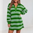 thumbnail image 6 of Tqcoqu Women's Striped Sweatshirt Dress Long Sleeve V Neck Oversized Pullover Sweatshirt Fall Outfits, 6 of 10