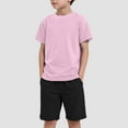 thumbnail image 3 of Futezty Toddler Boys Clothes Summer Outfit Sets, Boys Outfit Sets, Solid Color 2 Pieces Short Sleeve T Shirts with Shorts Sets Boys Casual Short Sleeved Drawstring Pants Suit, 3 of 4