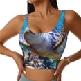 thumbnail image 1 of Balery Sea Turtle Swims Sujetadores deportivos con espalda cruzada para mujer, acolchados, sin costuras, de alto impacto, ideales para yoga, gimnasio, entrenamiento y fitness.-X-Large, 1 of 8