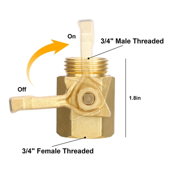 2pcs Brass Garden Hose Shut Off Valves, 3/4" Heavy Duty Graden Hose Connectors with 6pcs Washer