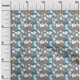 thumbnail image 1 of oneOone Cotton Silk Grayish Blue Fabric Cloud & Bird Cartoon Sewing Material Print Fabric By The Yard 42 Inch Wide, 1 of 4