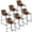 Brown - Set of 6, variant on RTVR Counter Height Bar Stools Set of 3,Modern Faux Leather Barstools with Metal Legs and Footrest,Counter Stool with Back, Dining Chairs for Home Kitchen Island, Support 500 lbs, Black