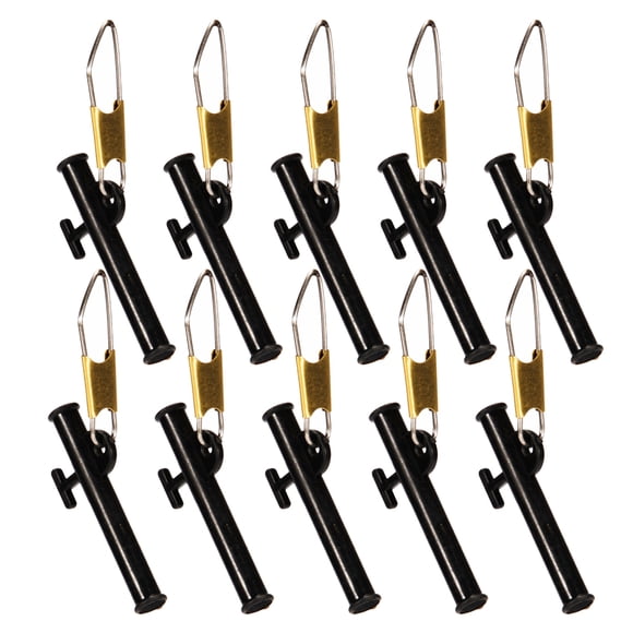 Wosthever Paquete de 10 anzuelos de pesca con gancho de cadena, clip de liberación de pescado antibobinado, accesorios de soporte de anzuelos de alta Pescar Schwarz/L (10 Stück) Wosthever OD023486-01