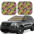 thumbnail image 6 of Kdxio Colrful Tropical Leaves Print 2-Piece Sun Shade Front Windshield - Foldable Car Front Window Sunshades for Most Sedans SUV Truck, 6 of 6