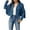 Dark Blue, variant on Women's Casual Jackets Fashion Fringe Suede Leather Tassel Motorcycle Cropped Coats