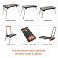 thumbnail image 3 of Multifunctional Folding Work Table, 7 in 1 Work Benches for Garage, as Portable Workbench, Sawhorse, Scaffold, Platform, Car Creeper, Dolly and Hand Truck, with 4 Wheels, 3 of 9
