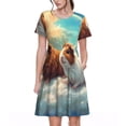 thumbnail image 1 of Easygdp Cloud Guinea Pig para Vestido Transpirable de Mujer, Vestido Suelto de Manga Corta con Pliegues y Bolsillos para el Verano, 1 of 6
