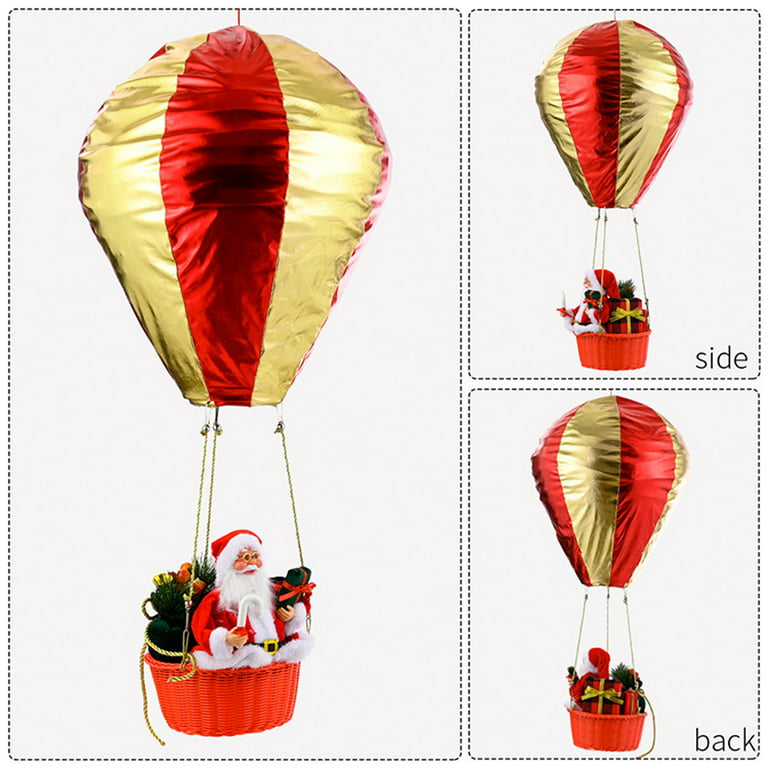 Hanging Hot Air Balloon with Santa Christmas Ornament Party Hanging  Decoration 