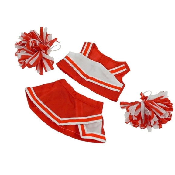 Red Cheerleader Doll Outfit for 6–10 Inch Dolls – Top and Skirt Clothing Set