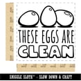 thumbnail image 2 of These Eggs are Clean Washed Chicken Duck Goose Quail Carton Self-Inking Rubber Stamp Ink Stamper - Blue Ink - Large 1-1/2 Inch, 2 of 7