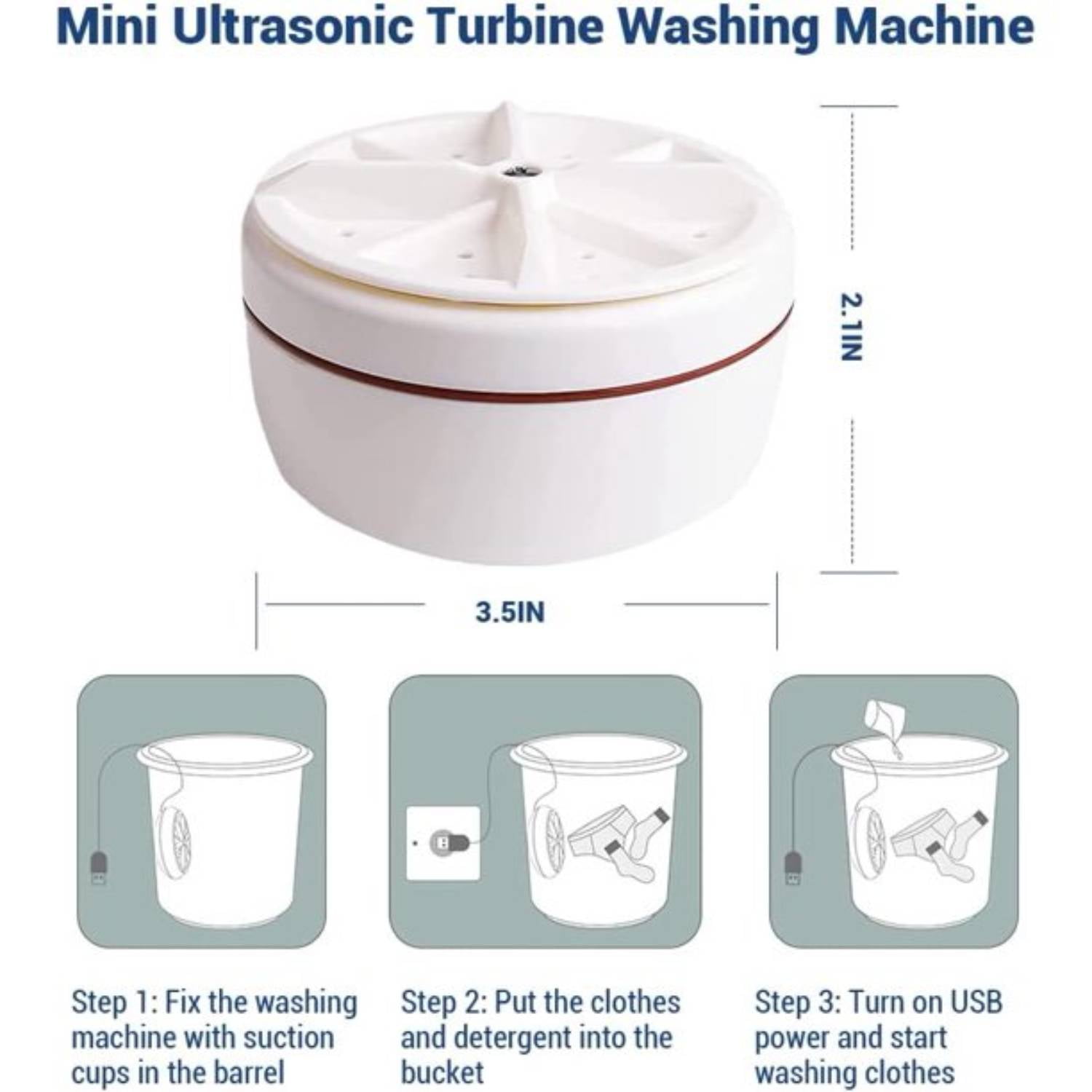 Hoofun Mini Portable Washing Machine with Ultrasonic Cleaning