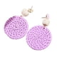 thumbnail image 2 of Pendientes de ratán con borlas , de mimbre de paja, pendientes llamativos ligeros, pendientes colgantes de joyería para , púrpura Violeta Salvador Pendientes Mujer, 2 of 7