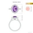 thumbnail image 4 of ANGARA Natural Oval 2.28 ct Amethyst Halo Ring with Diamond Accents in 14K White Gold for Women (Size-10x8mm) | February Birthstone, Anniversary, Jewelry Gift for Women | Natural Amethyst Ring, 4 of 8