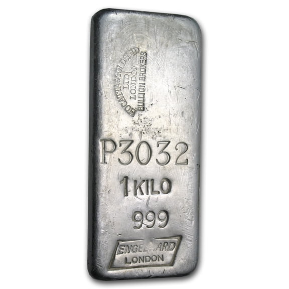1 kilo Silver Bar - Engelhard (Mocatta Metals/London)