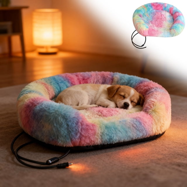 Orthopedic Circular Pet Bed with Memory Foam for Comfort Machine Washable Polyester Fabric Design