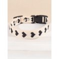 thumbnail image 3 of 1pc Heart Pattern Woven Thin & Soft Pet Collar, Suitable For Cats And Small Dogs (Not For Large Dogs), 3 of 4