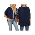 thumbnail image 4 of SAYOO Dolman manga cuello en V mujer #39;st - camisa gasa suelta Split verano Street Top SAYOO moda, 4 of 6