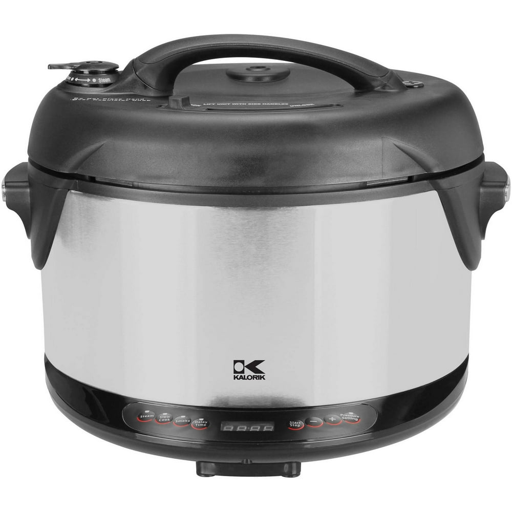 Kalorik Indoor Electric Pressure Cooker and Smoker, Black and Stainless