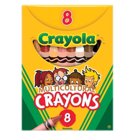 Crayola Regular Multi-Cultural Crayons, Assorted Color, Pack of 8
