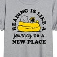 thumbnail image 3 of Peanuts - Reading Is Like A Journey To A New Place - Women's Oversized T-Shirt, 3 of 6